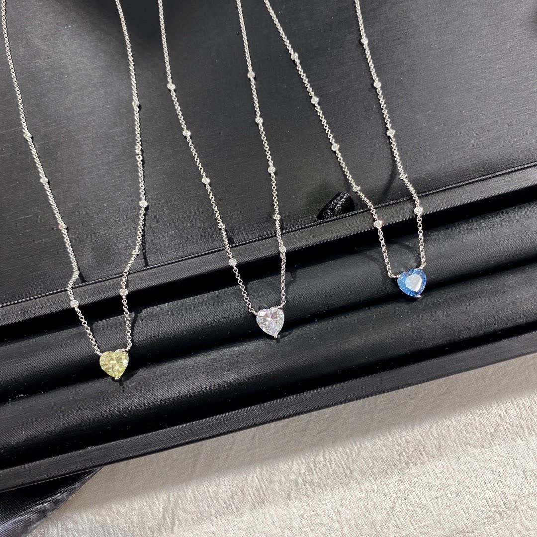 APM Monaco Heart-Shaped Blue Topaz Necklace